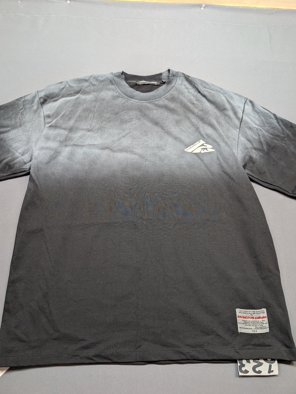 Rivington Roi Rebis Gymgno T-Shirt Gradient Dye Large Black Gray